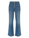 Ulla Johnson Lou Button Fly High-waisted Flared Jeans In Blue