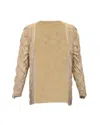 Ulla Johnson Cable Knit Cardigan In Beige Wool In Beige
