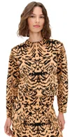 Ulla Johnson Cade Jacquard Knit Long Sleeve Pullover Bengal In Animal Print