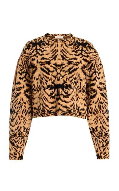 Ulla Johnson Cade Jacquard Knit Pullover In Animal