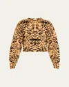Ulla Johnson Cade Printed Jacquard Knit Pullover In Brown