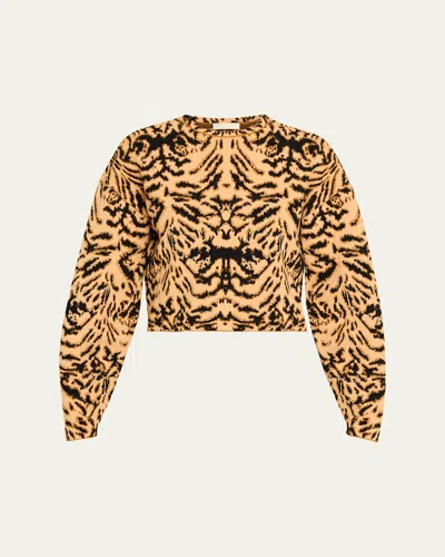 Ulla Johnson Cade Printed Jacquard Knit Pullover