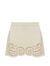 Ulla Johnson Cadiz Eyelet-embroidered Mini Skirt In Neutral