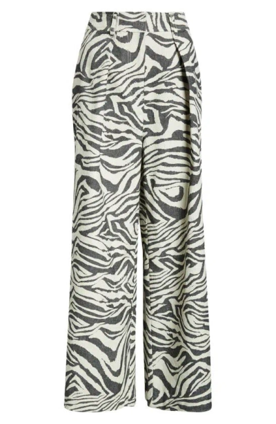 Ulla Johnson Cai Pleated Wide-leg Trousers In Zebra