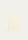 Ulla Johnson Callie Pointelle Silk And Cotton Tank Top In Alabaster
