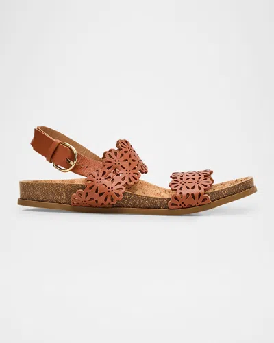 Ulla Johnson Calliope Eyelet Leather Dual-band Sandals In Terra