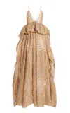 Ulla Johnson Camelia Metallic Gown In Silver