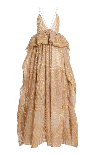 Ulla Johnson Camelia Metallic Gown In Silver