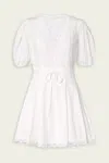 Ulla Johnson Camila Short Sleeve Mini Dress In Pristine In White
