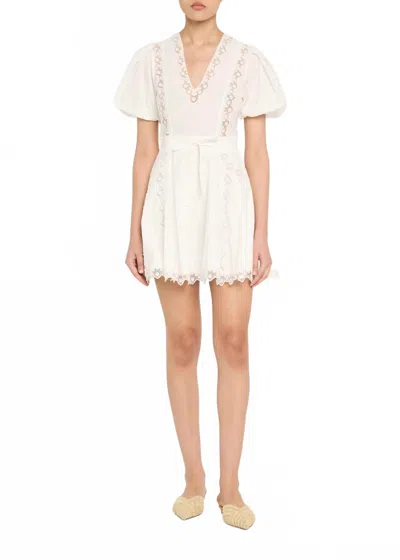 Ulla Johnson Camila Short Sleeve Mini Dress In White