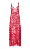 Ulla Johnson Camille Knit Lace Maxi Dress In Pink