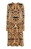 Ulla Johnson Camryn Jacquard Ruffled Dress In Animal