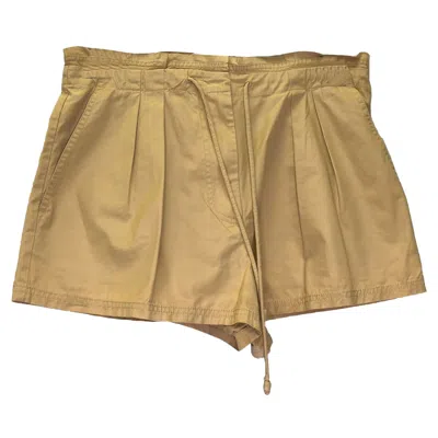 Ulla Johnson Camryn Pleated Shorts In Beige Cotton In Neutral