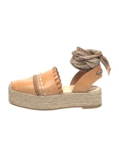 Pre-owned Ulla Johnson Canvas Espadrilles In Neutrals