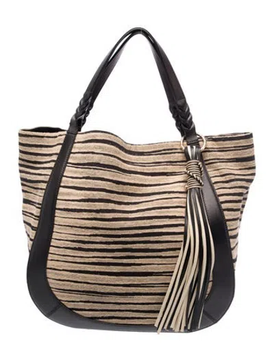 Pre-owned Ulla Johnson Canvas Tote In Black/neutrals