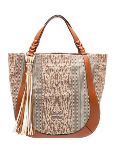 Pre-owned Ulla Johnson Canvas Tote W/ Tags In Neutrals
