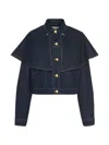 Ulla Johnson Cape Buttoned Jacket In Blue