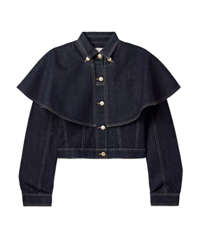 Ulla Johnson Cape Buttoned Jacket In Blue