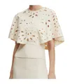 Ulla Johnson Josie Cape Sleeve Knit Top In White