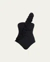 Ulla Johnson Capri Asymmetric One-piece Swimsuit In Black