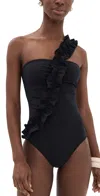 Ulla Johnson Capri Asymmetric One-piece Swimsuit In Black