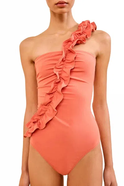 Ulla Johnson Capri Maillot One Piece In Coral In Orange