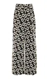 Ulla Johnson Carine Fil Coupe Taffeta Straight-leg Pants In Black,white