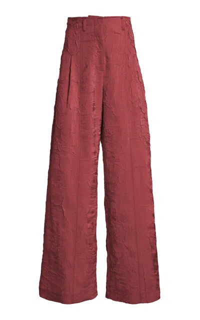 Ulla Johnson Carine Mid-rise Wide-leg Pants In Burgundy