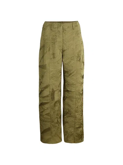 Ulla Johnson Carine Satin-finish Trousers In Green