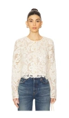 Ulla Johnson Caris Cropped Guipure Lace Jacket In 纯朴风