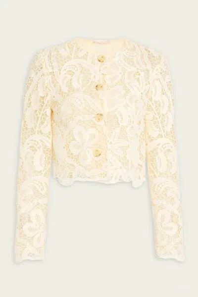 ULLA JOHNSON CARIS LACE JACKET IN PRISTINE