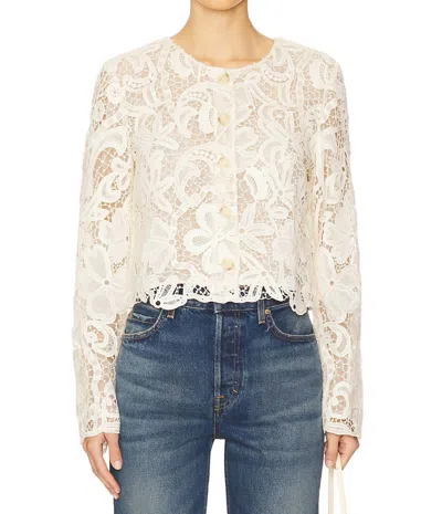 ULLA JOHNSON CARIS LACE JACKET IN PRISTINE