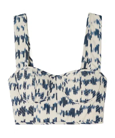Ulla Johnson Carisia Printed Bandeau Top In White