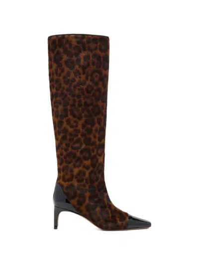 Ulla Johnson Carlyle Leopard-print Knee-high Boots In Brown