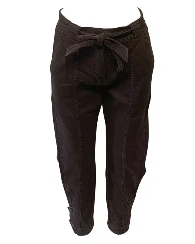 Ulla Johnson Carmen Cropped Trousers In Brown Denim In Black