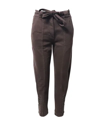 Ulla Johnson Carmen High Rise Tapered Jeans In Brown Cotton