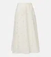 Ulla Johnson Caro Embroidered Cotton-voile Midi Skirt In White