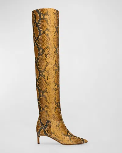 Ulla Johnson Carolina Embossed Over-the-knee Boots In Medium Orange