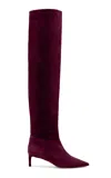 Ulla Johnson Carolina Kitten Heel Leather Boots In Burgundy