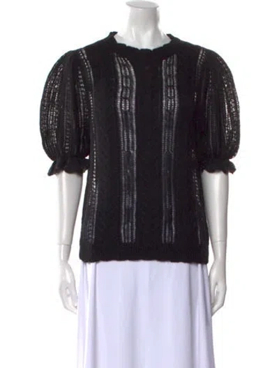 Pre-owned Ulla Johnson Cashmere Crew Neck Sweater In Black