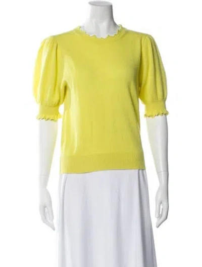 Pre-owned Ulla Johnson Cashmere Crew Neck Sweater In Yellow