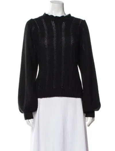 Pre-owned Ulla Johnson Cashmere Mock Neck Sweater In Black