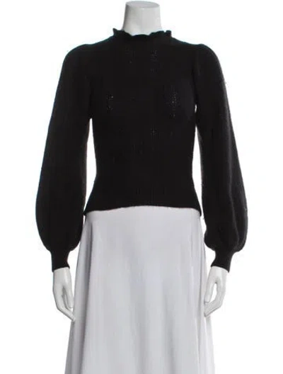 Pre-owned Ulla Johnson Cashmere Mock Neck Sweater In Black