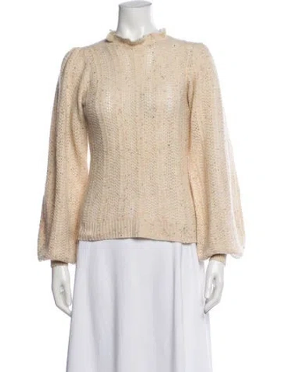 Pre-owned Ulla Johnson Cashmere Mock Neck Sweater In Neutral