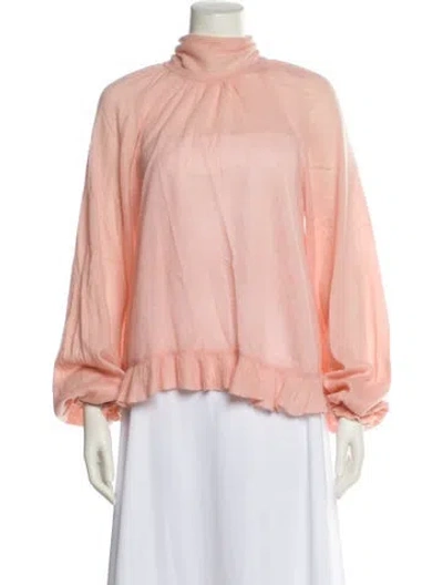 Pre-owned Ulla Johnson Cashmere Mock Neck Sweater In Pink