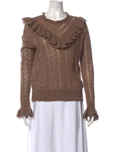 Pre-owned Ulla Johnson Cashmere Patterned Sweater In Brown