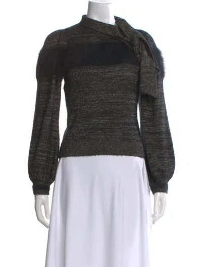Pre-owned Ulla Johnson Cashmere Printed Sweater In Black/metallic