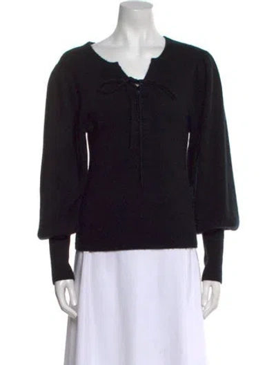 Pre-owned Ulla Johnson Cashmere Scoop Neck Sweater In Black