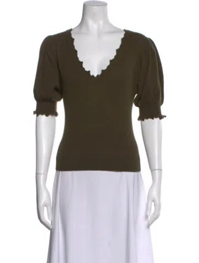 Pre-owned Ulla Johnson Cashmere Scoop Neck Sweater In Green