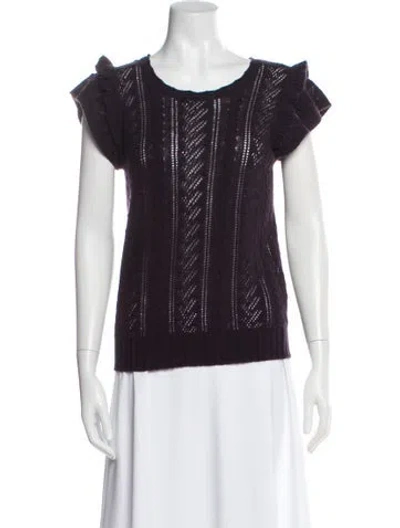 Pre-owned Ulla Johnson Cashmere Scoop Neck Sweater In Purple